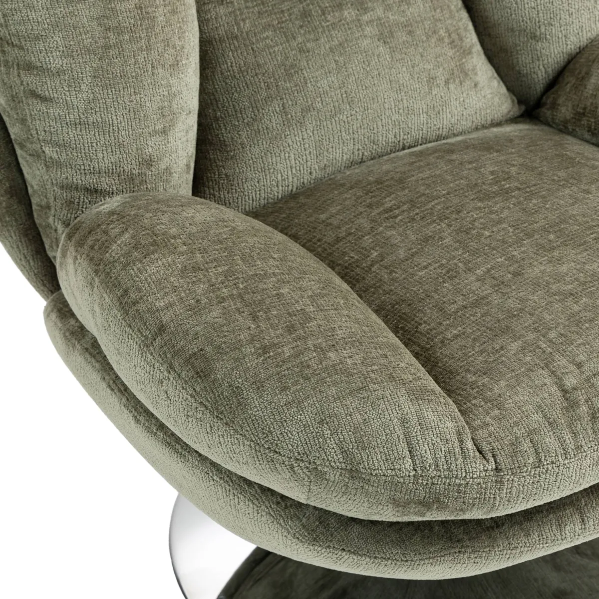 Poltrona girevole in tessuto (seduta 46 cm) Lomy Verde cachi
