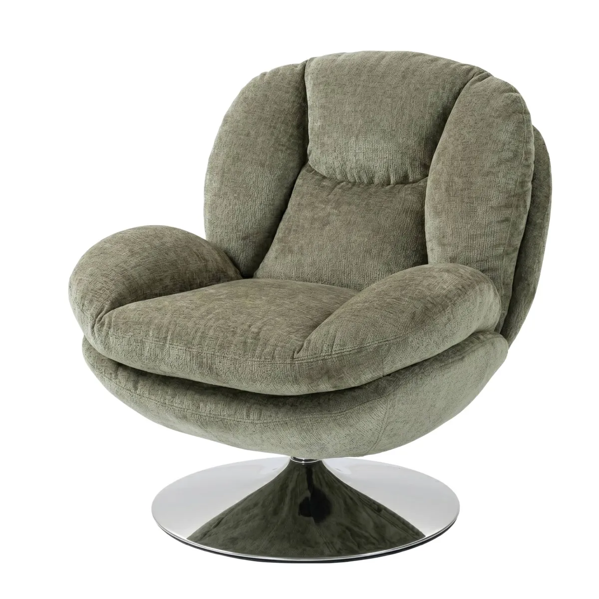 Poltrona girevole in tessuto (seduta 46 cm) Lomy Verde cachi
