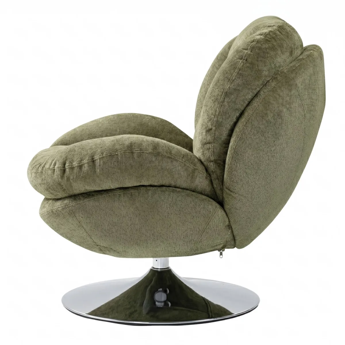 Poltrona girevole in tessuto (seduta 46 cm) Lomy Verde cachi
