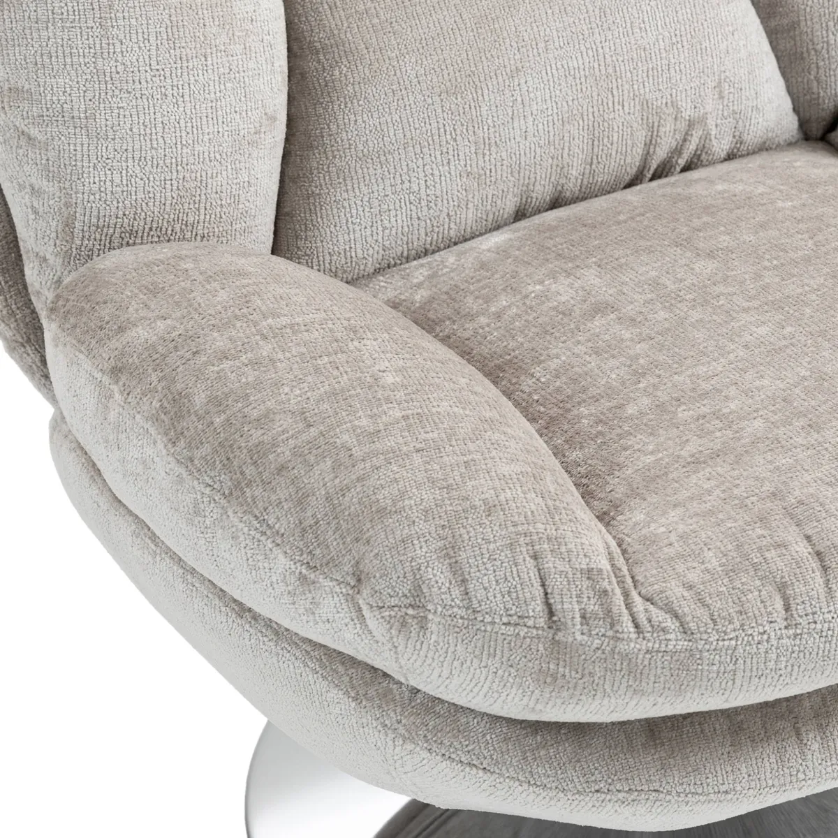 Fauteuil pivotant tissu (Assise 46 cm) Lomy Taupe
