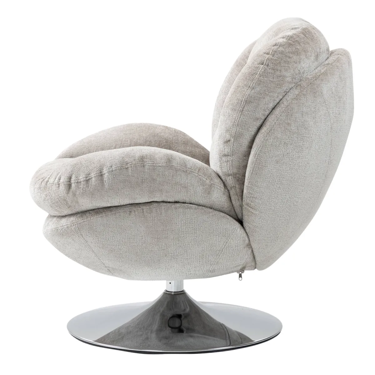 Poltrona girevole in tessuto (seduta 46 cm) Lomy Tortora
