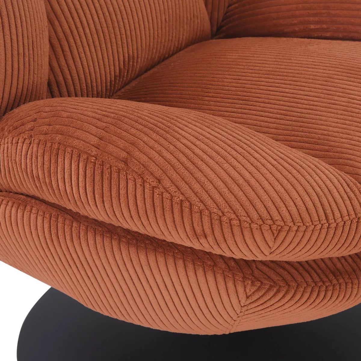 Poltrona girevole in velluto a coste (seduta 46 cm) Lomy Terracotta

