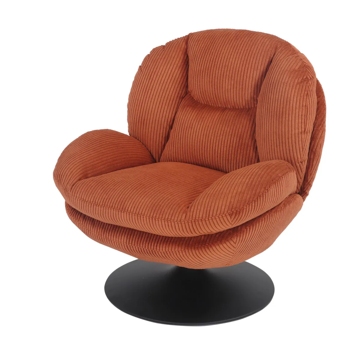 Poltrona girevole in velluto a coste (seduta 46 cm) Lomy Terracotta
