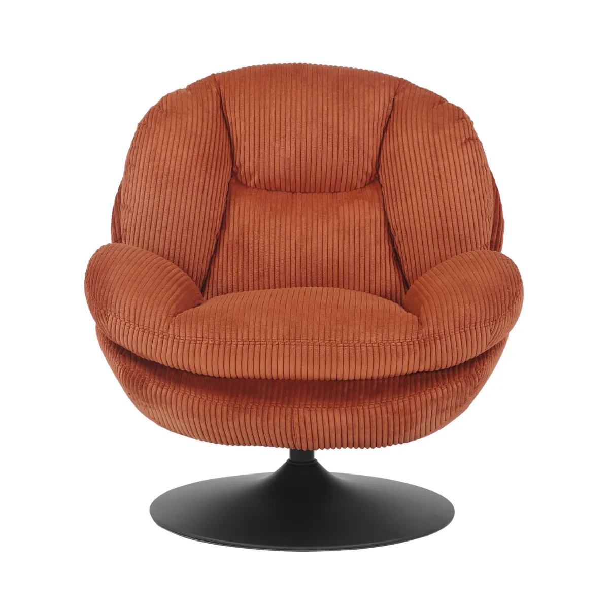 Fauteuil pivotant velours côtelé (Assise 46 cm) Lomy Terracotta
