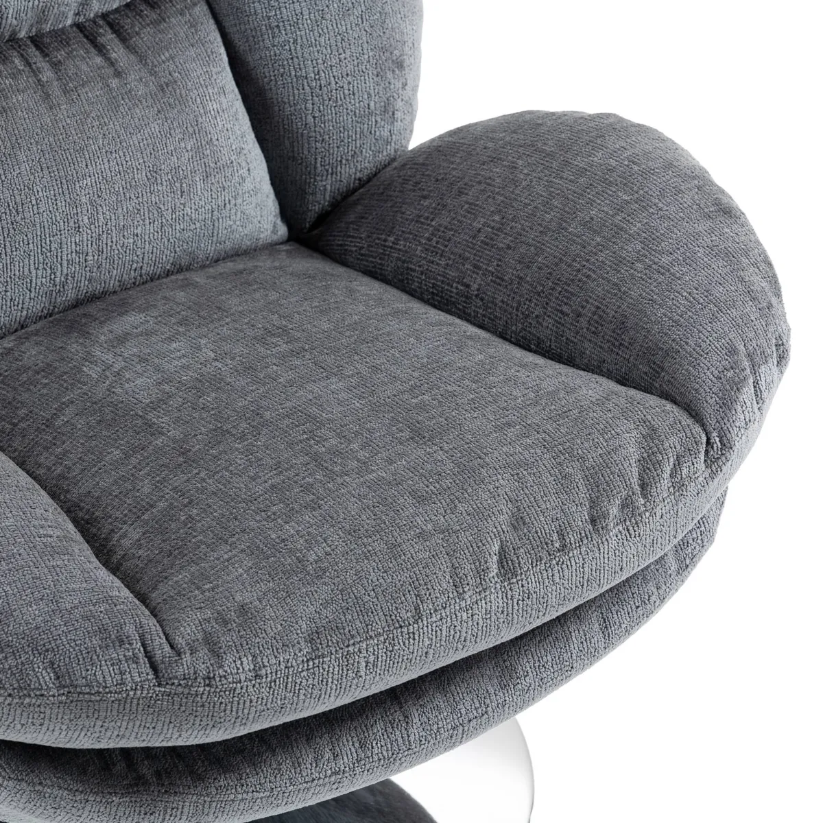Poltrona girevole in tessuto (seduta 46 cm) Lomy Grigio scuro
