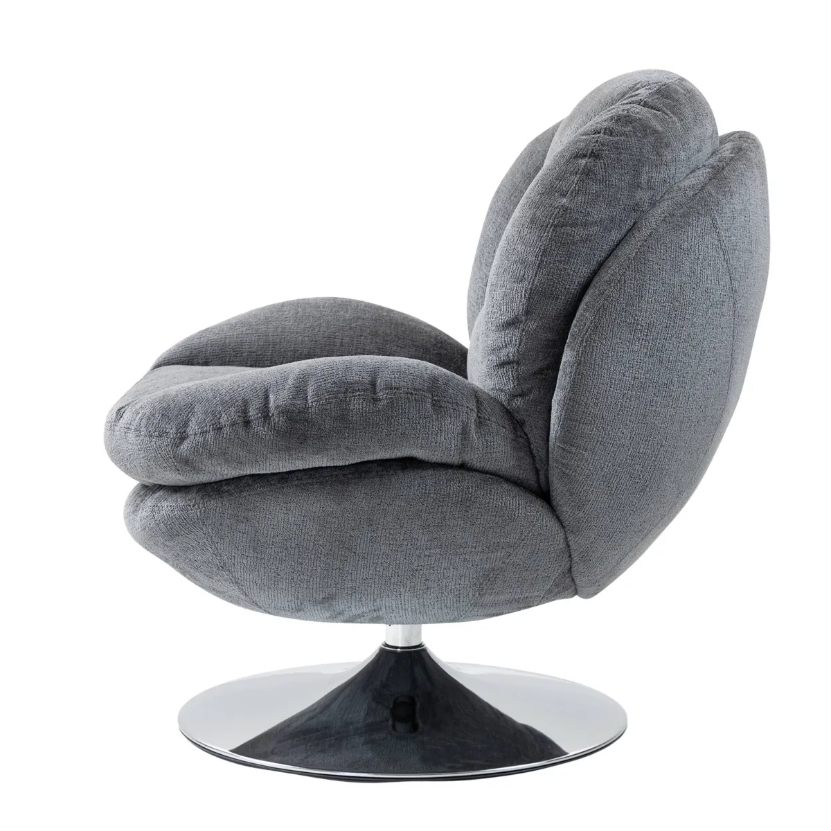Poltrona girevole in tessuto (seduta 46 cm) Lomy Grigio scuro
