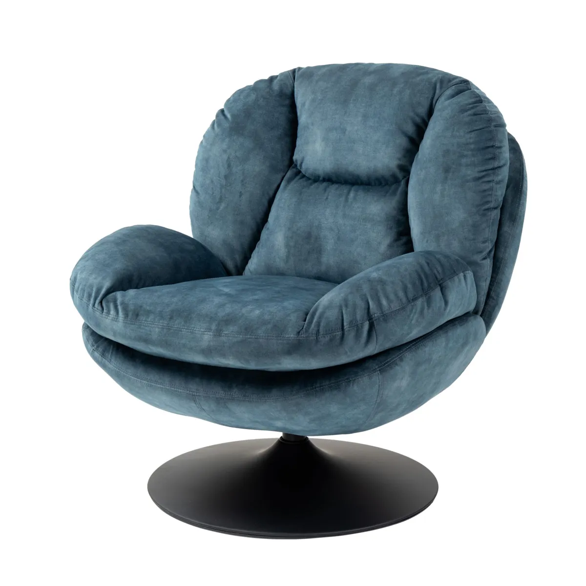 Poltrona girevole in velluto (seduta 46 cm) Lomy Blu grigio
