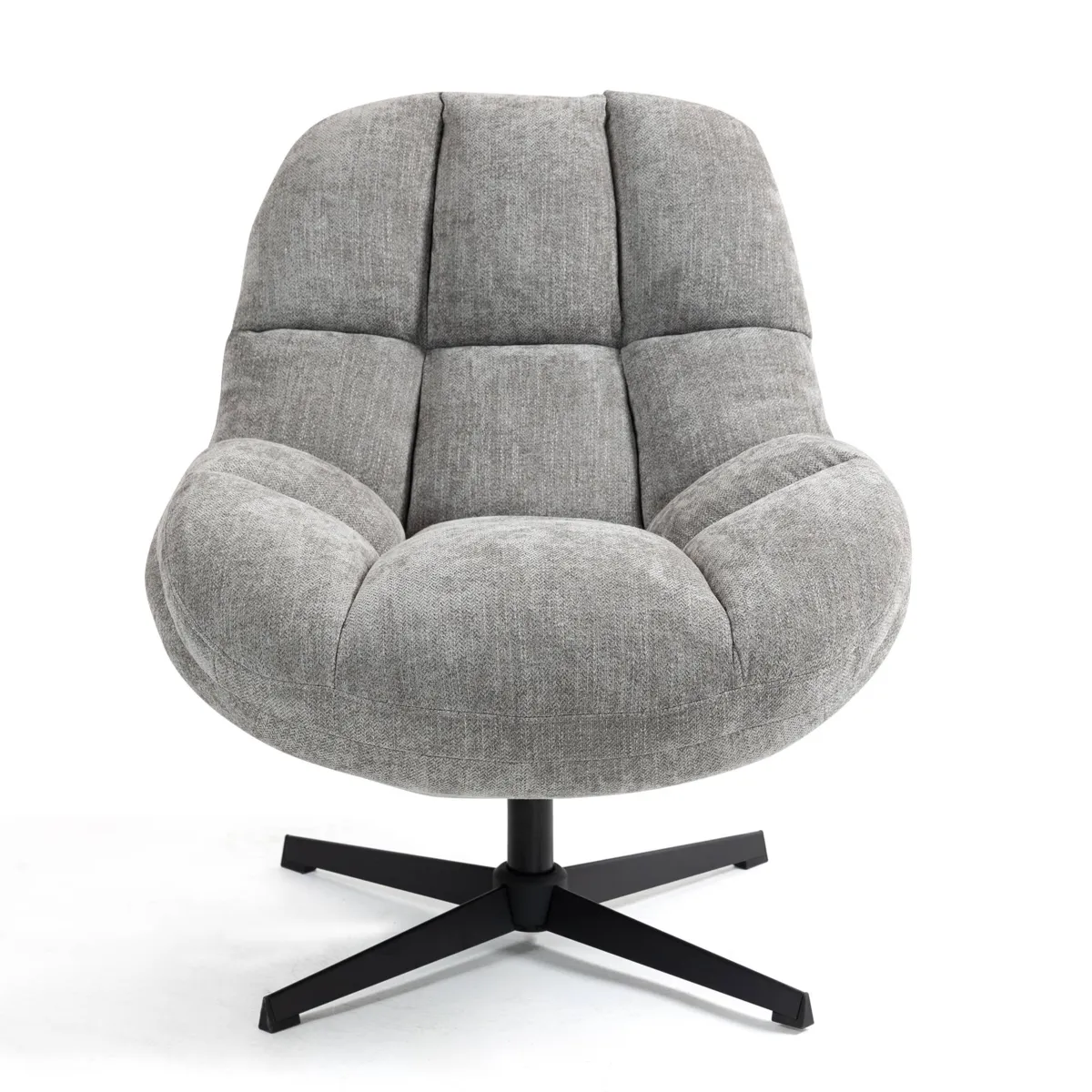 Poltrona girevole in tessuto (seduta 47 cm) Rezo Grigio chiaro
