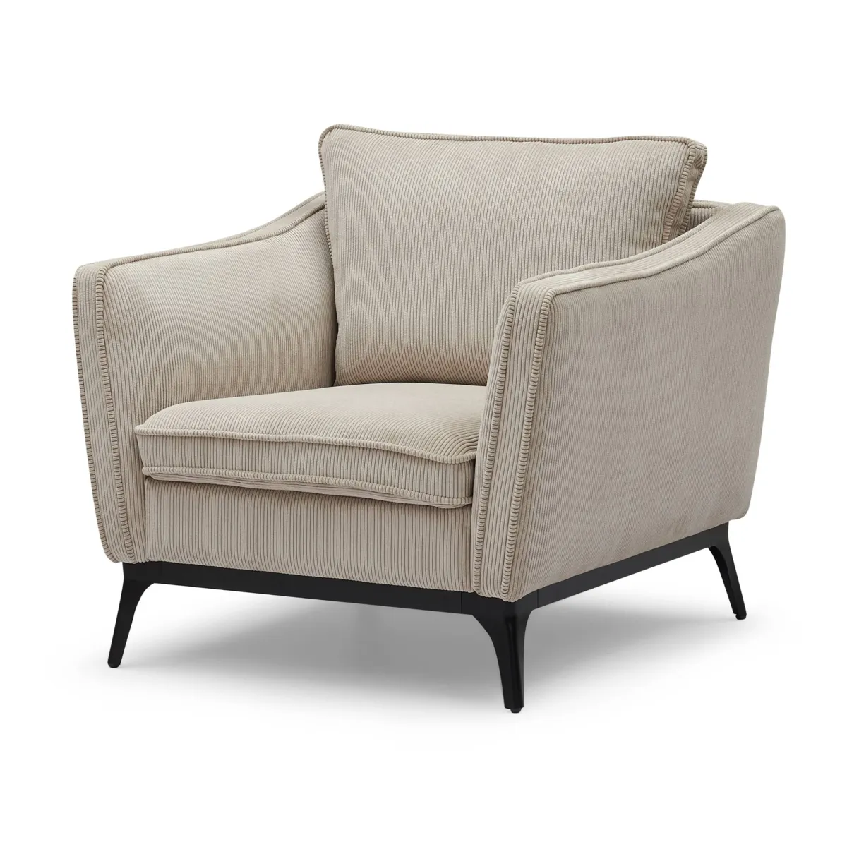 Poltrona in velluto a coste (Altezza seduta 45 cm) Owen Beige