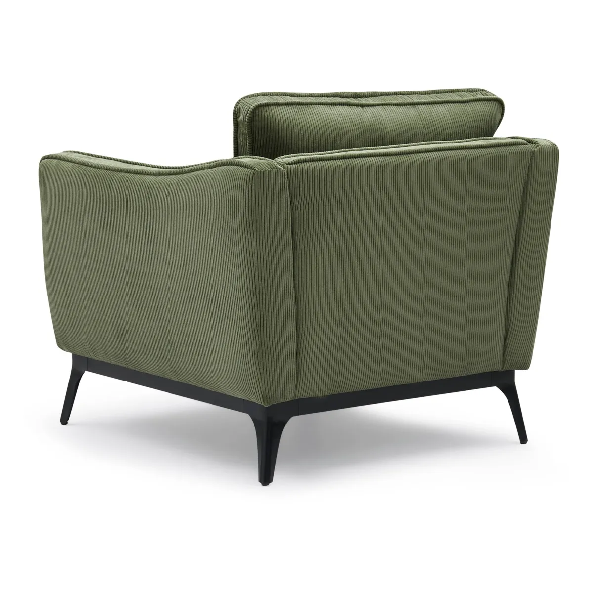 Poltrona in velluto a coste (Seduta 45 cm) Owen Verde pino