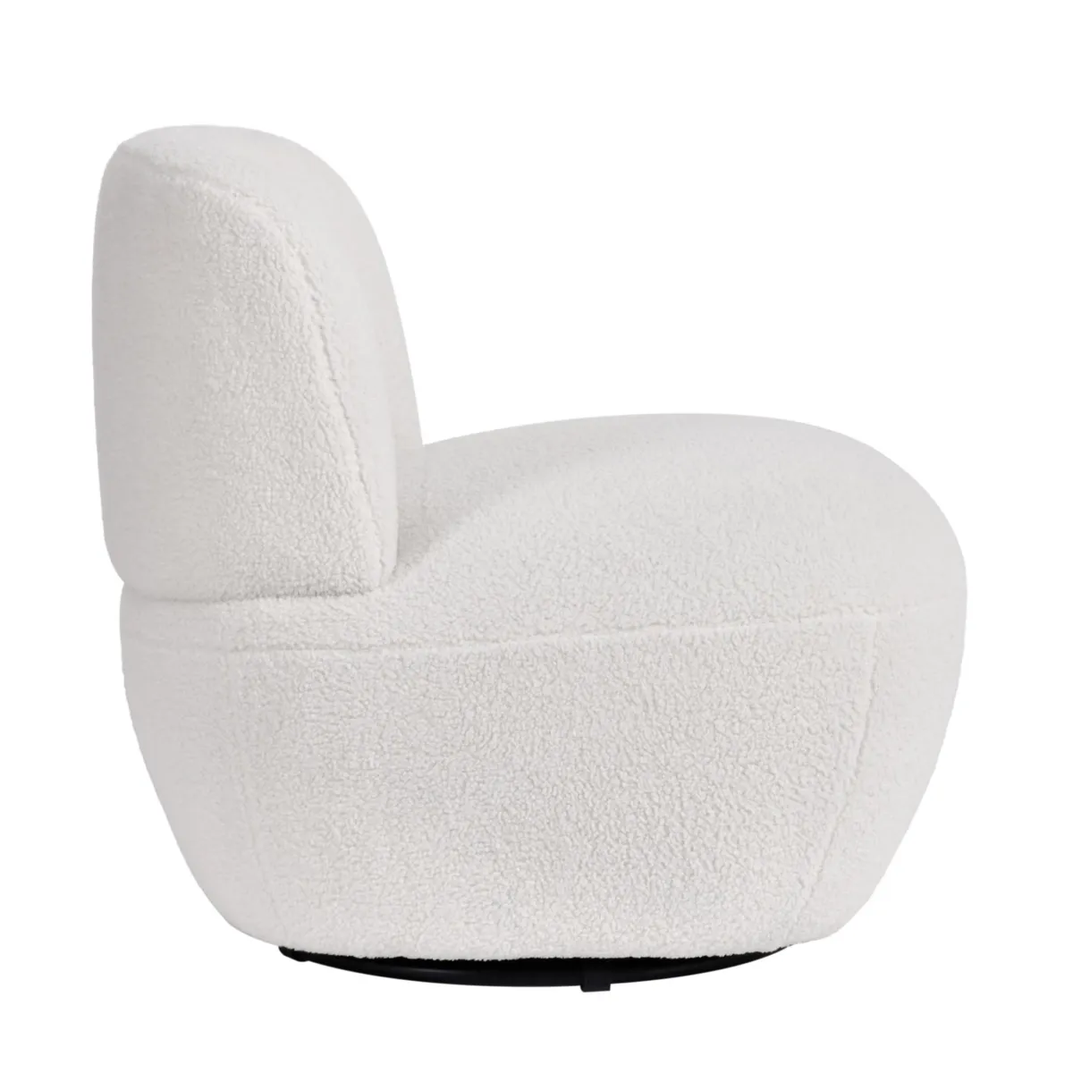 Poltrona girevole in bouclé (seduta 45 cm) Nyxor Ecru