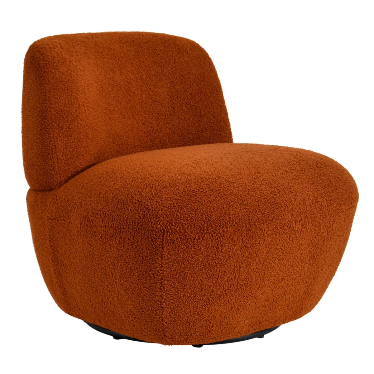 Poltrona girevole in bouclé (seduta 45 cm) Nyxor Terracotta