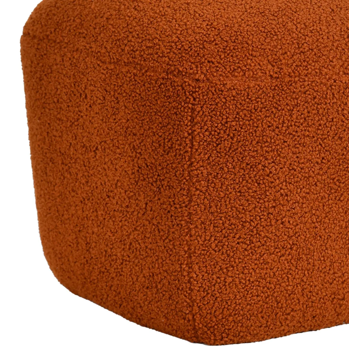 Pouf in bouclé (H43 cm) Nyxor Terracotta
