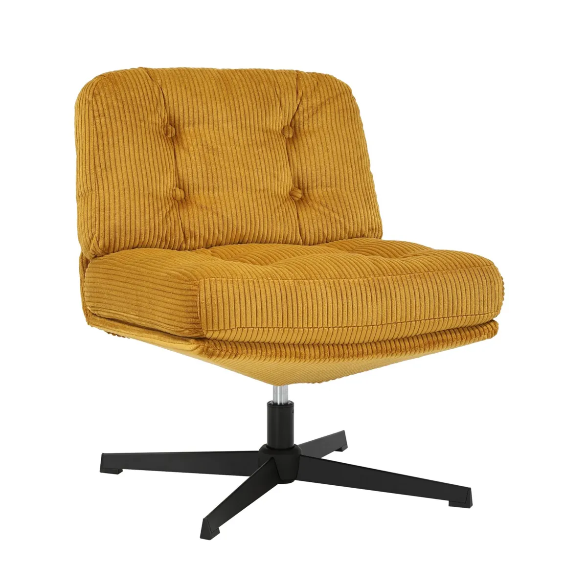 Poltrona girevole in velluto a coste (seduta 46 cm) Kult Miele
