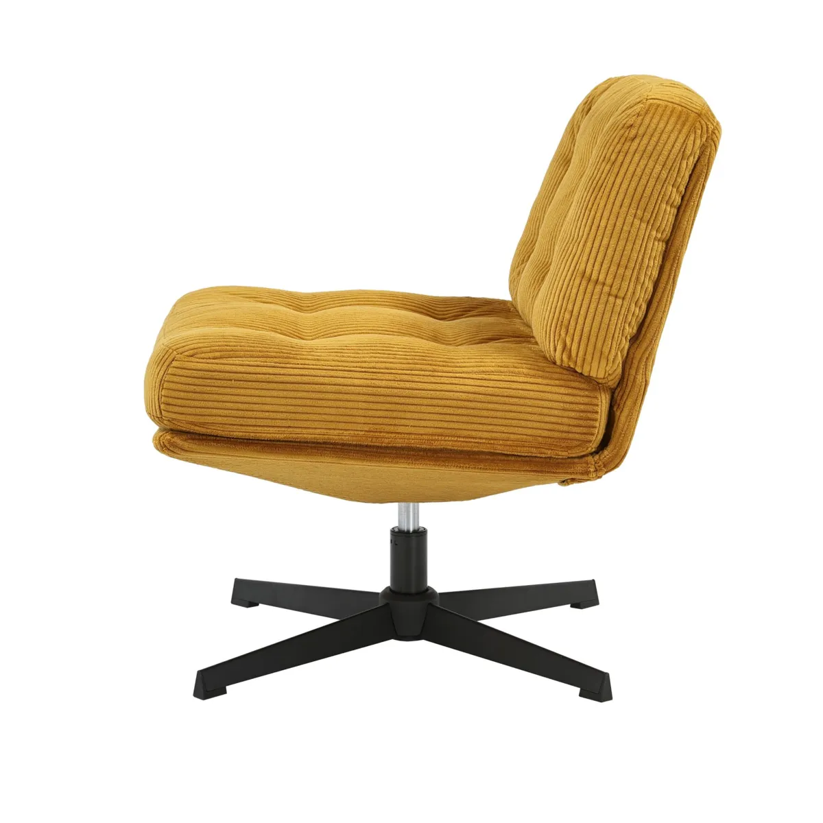 Poltrona girevole in velluto a coste (seduta 46 cm) Kult Miele