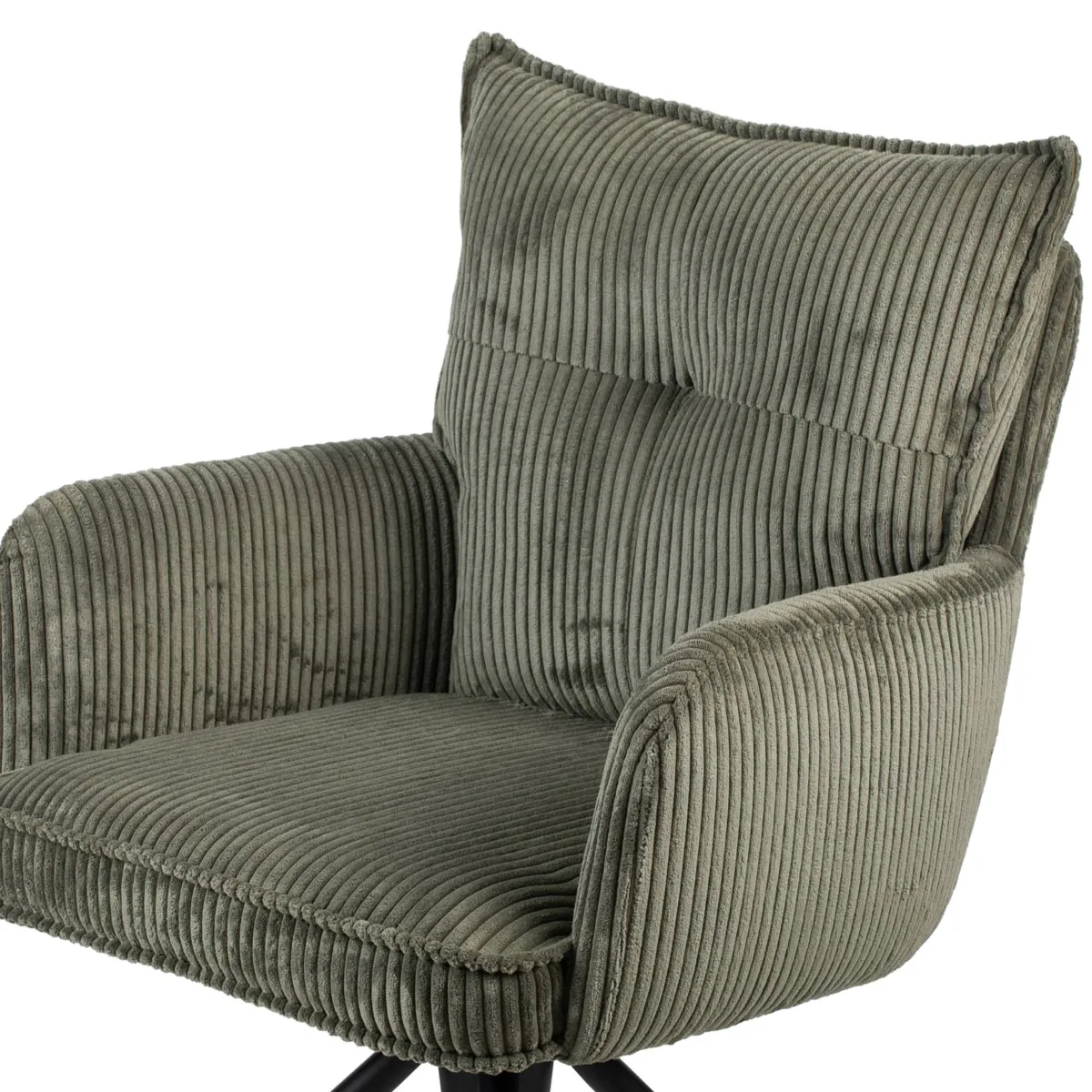 Chaise de salle à manger pivotante velours côtelé (Assise 48 cm) Nuva Verte