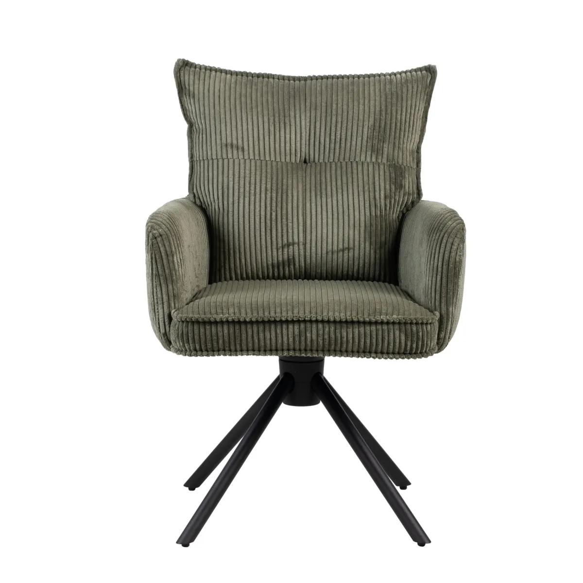 Sedia da pranzo girevole in velluto a coste (seduta 48 cm) Nuva Verde
