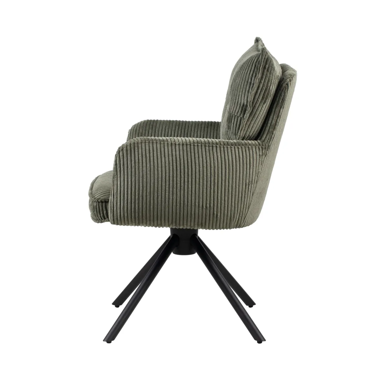 Sedia da pranzo girevole in velluto a coste (seduta 48 cm) Nuva Verde