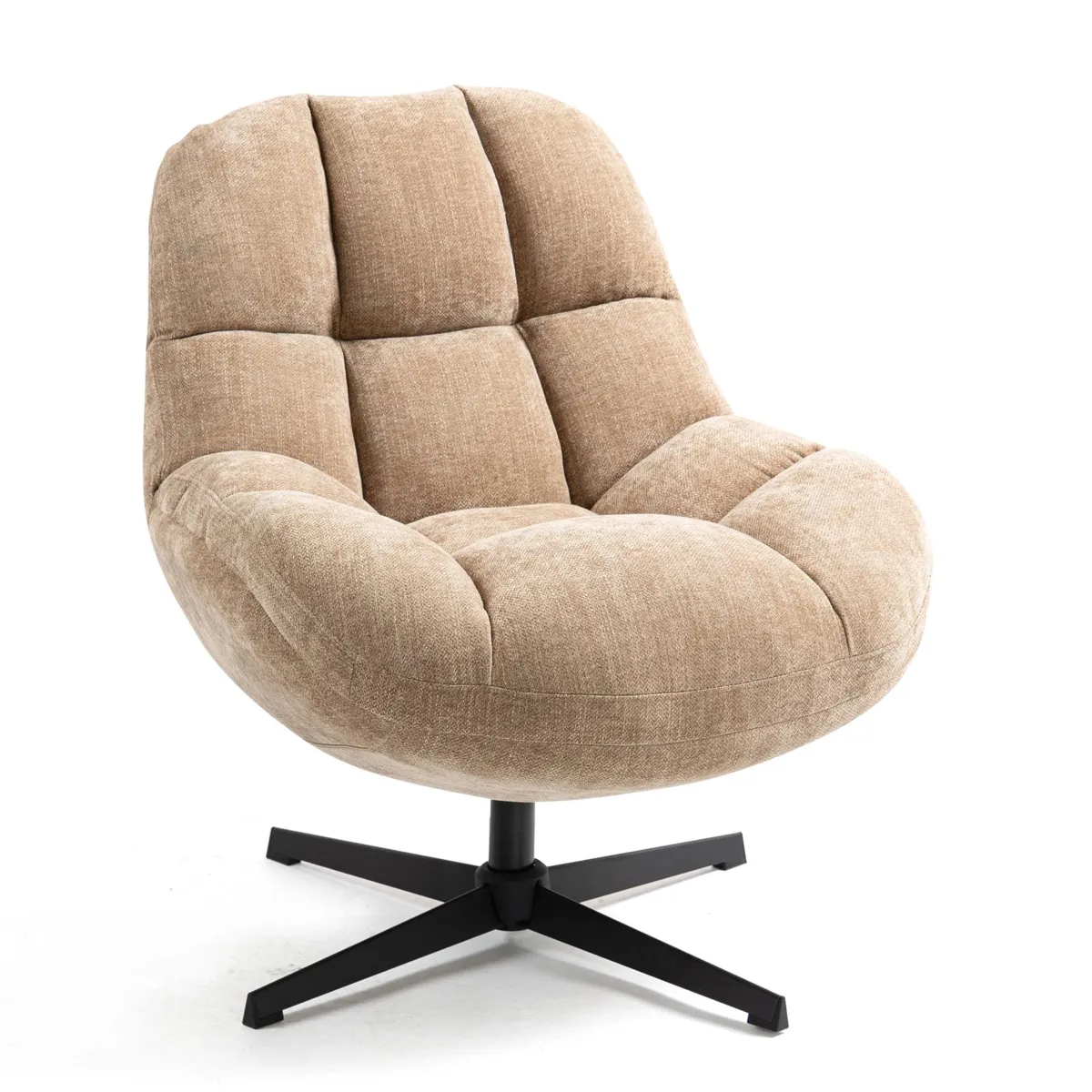 Poltrona girevole in tessuto (seduta 47 cm) Rezo Sabbia