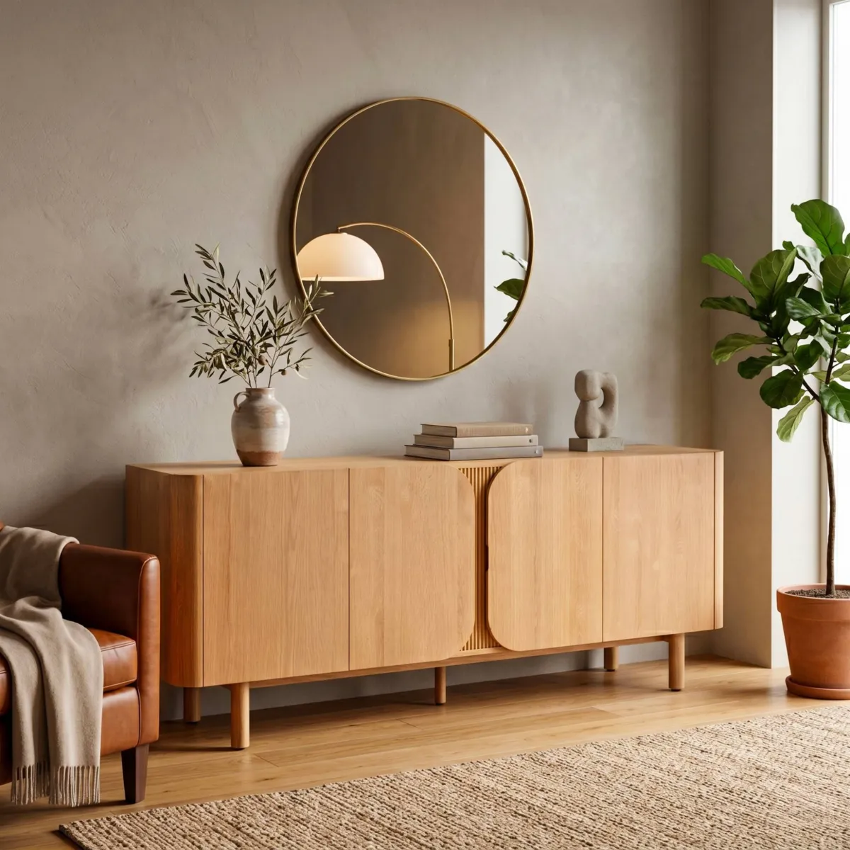 Madia 4 ante in rovere massiccio (200 x 80 cm) Oakland Naturale