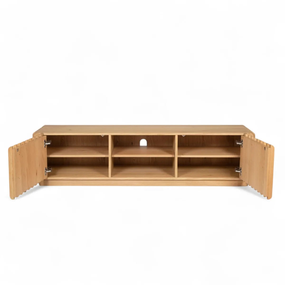 Meuble télé 2 niches 2 portes chêne massif (180 x 45 cm) Altos Naturel