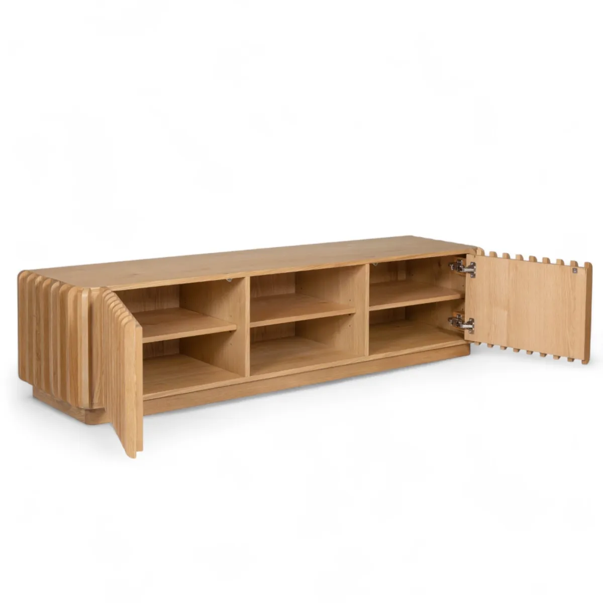 Meuble télé 2 niches 2 portes chêne massif (180 x 45 cm) Altos Naturel