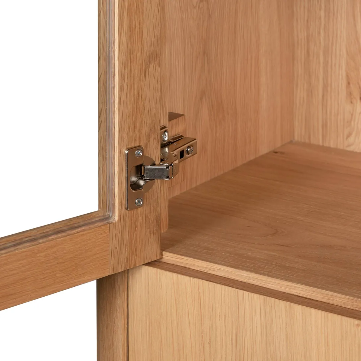 Vetrina 4 ante in rovere massiccio (120 x 190 cm) Oakland Naturale