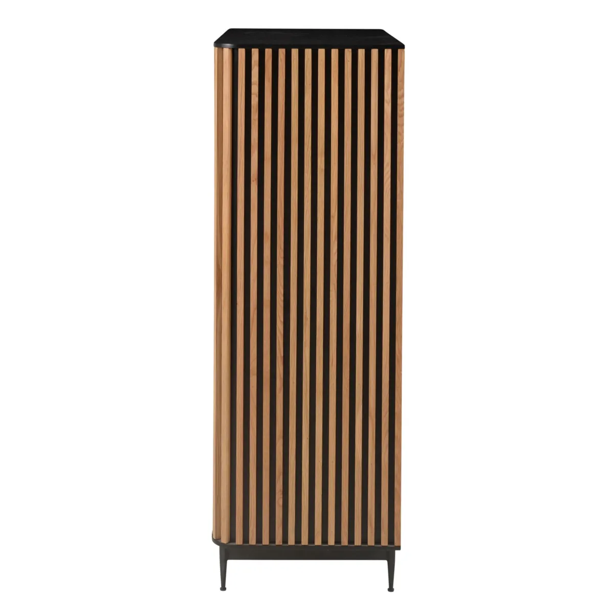 Buffet haut 3 niveaux chêne massif (98 x 135 cm) Rytm Noir