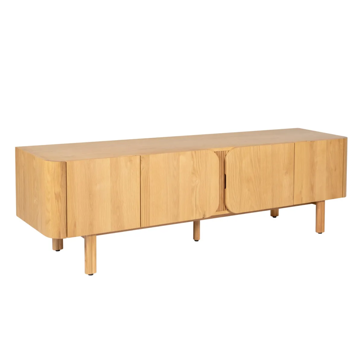 Meuble télé 4 portes chêne massif (180 x 55 cm) Oakland Naturel