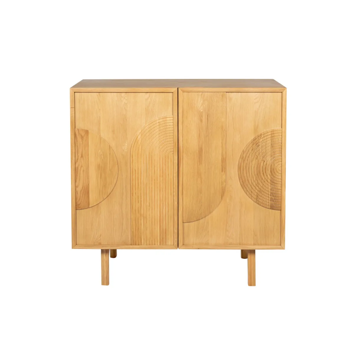Buffet haut 2 portes chêne (100 x 100 cm) Olys naturel