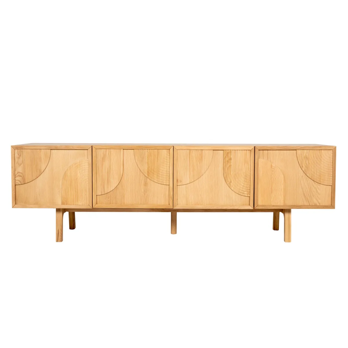 Meuble télé 4 portes chêne (180 x 55 cm) Olys Naturel