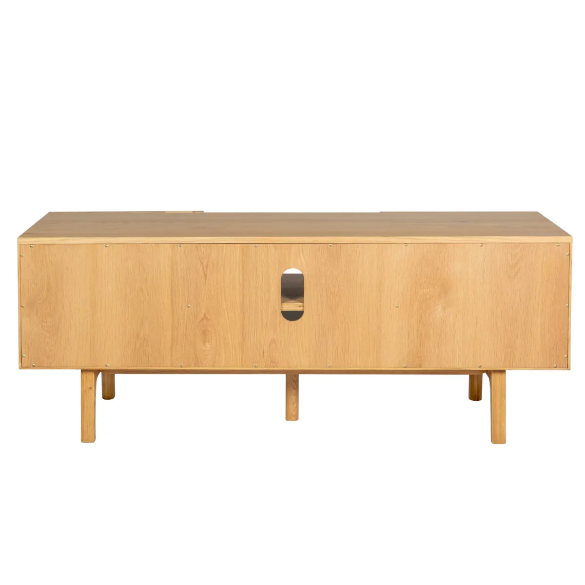 Meuble télé 2 niches 2 portes chêne (140 x 55 cm) Olys Naturel