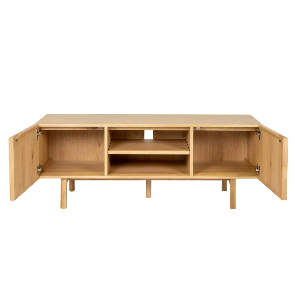 Meuble télé 2 niches 2 portes chêne (140 x 55 cm) Olys Naturel