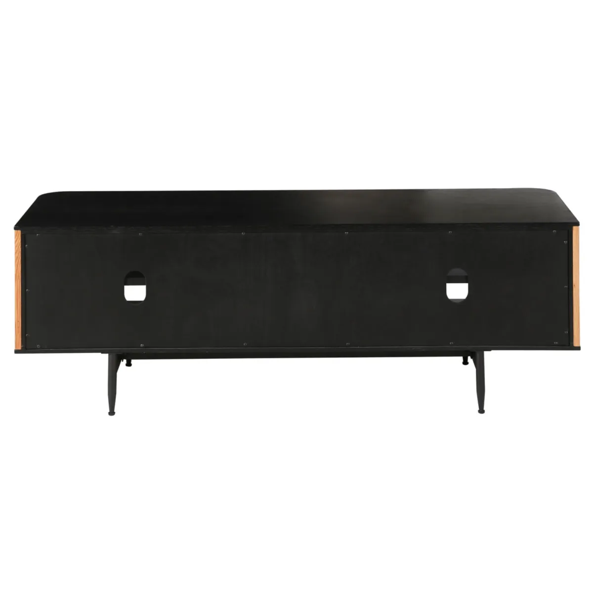 Meuble télé 4 niches chêne massif (130 x 43 cm) Rytm Noir