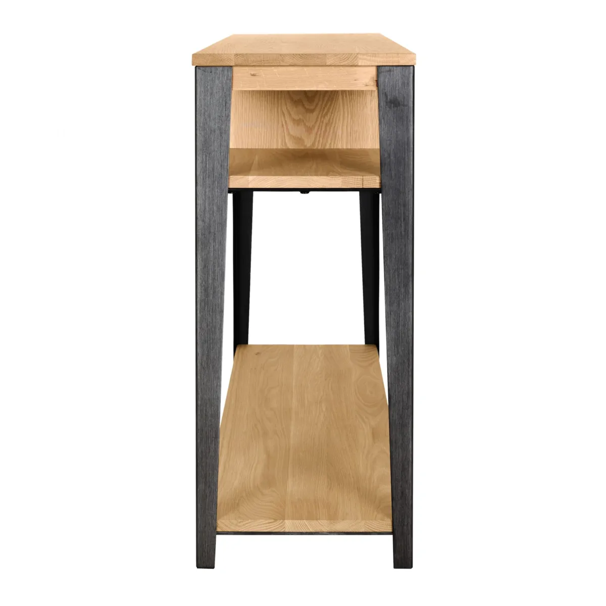 Consolle 1 cassetto in rovere massiccio e metallo (120 x 85 cm) Bristol Naturale