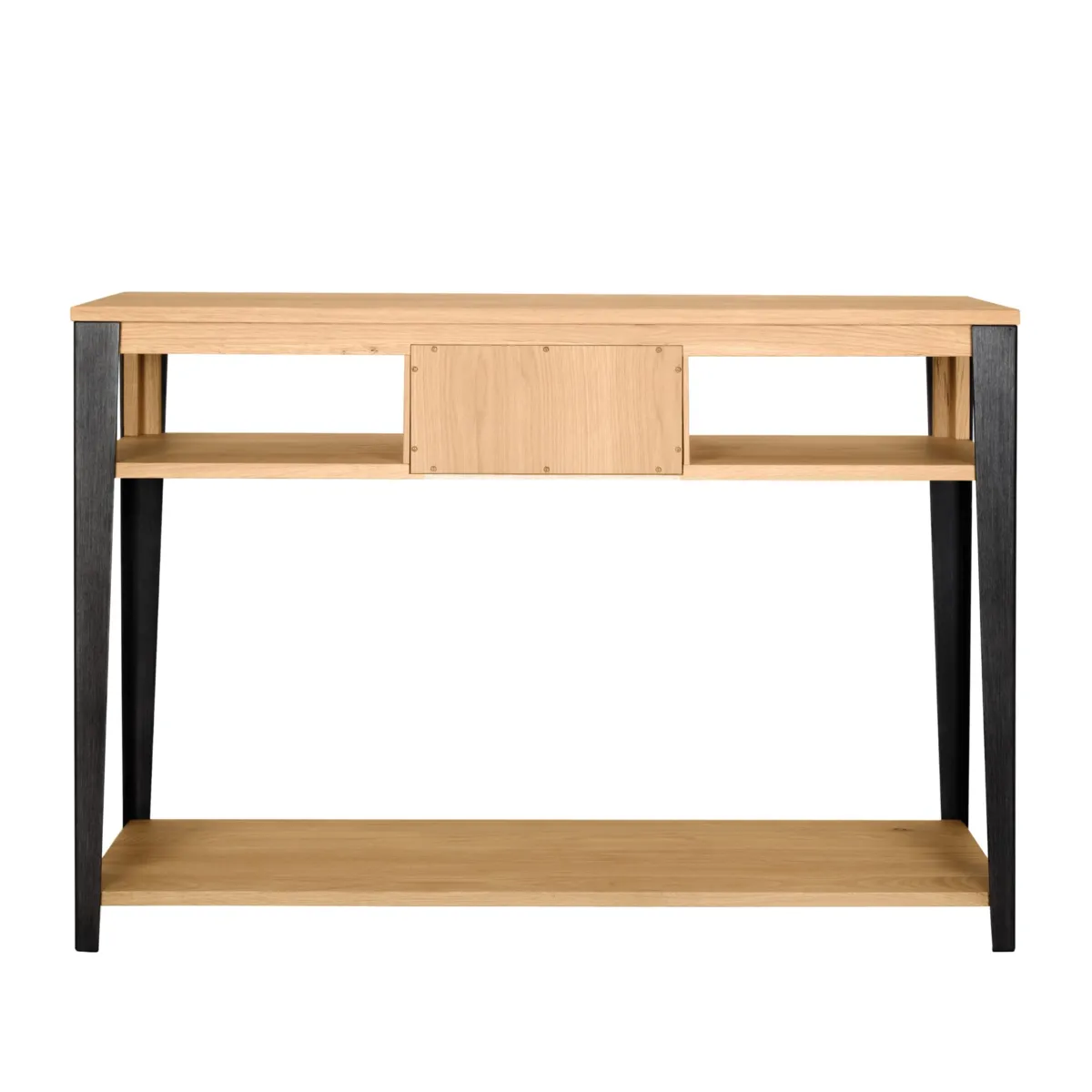 Consolle 1 cassetto in rovere massiccio e metallo (120 x 85 cm) Bristol Naturale