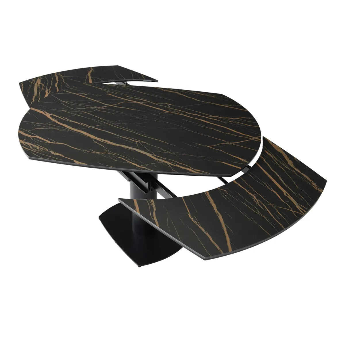 Tavolo rettangolare allungabile con prolunga in ceramica (120 cm) Kryo Nero