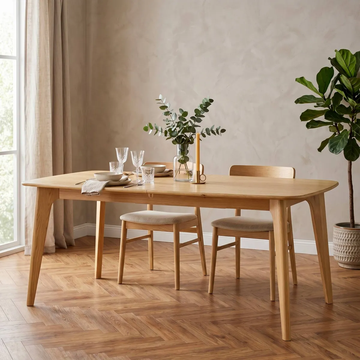 Tavolo rettangolare allungabile in rovere (180 cm) Bilbao Naturale