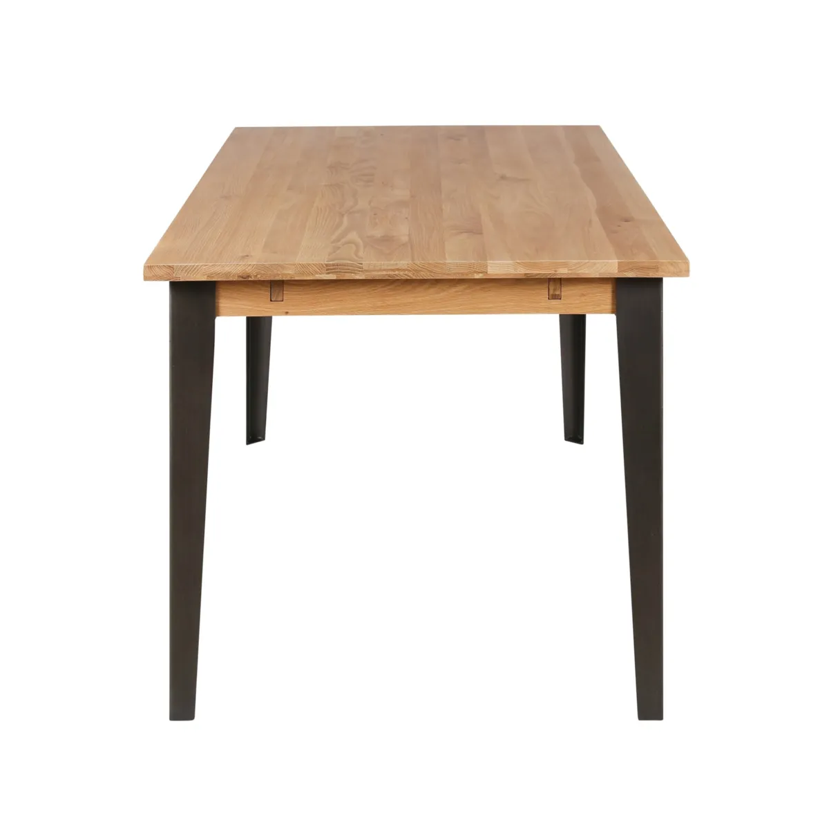 Tavolo rettangolare allungabile in rovere massello e metallo (200 cm) Bristol Naturale