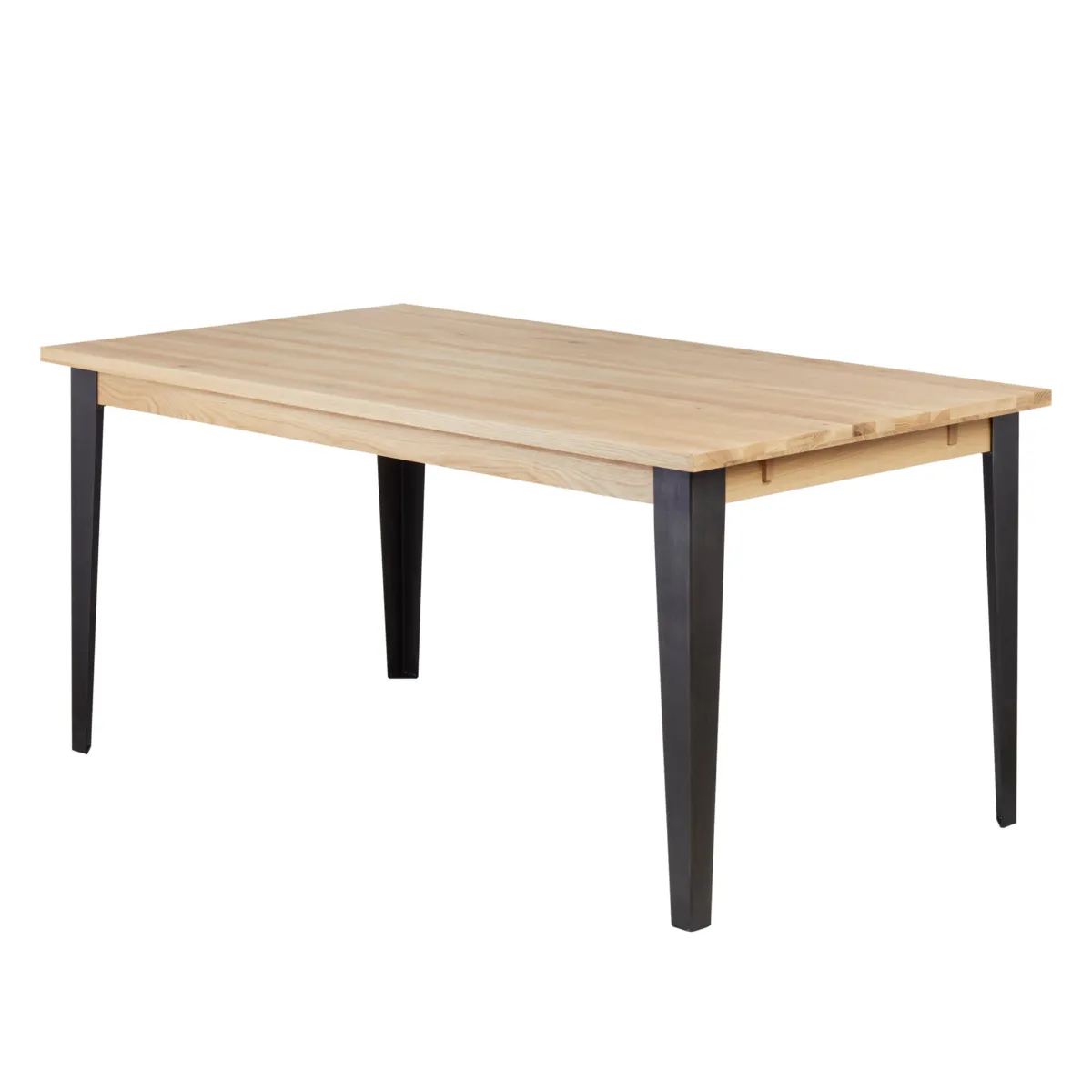 Tavolo rettangolare allungabile in rovere massiccio e metallo (160 cm) Bristol Naturale