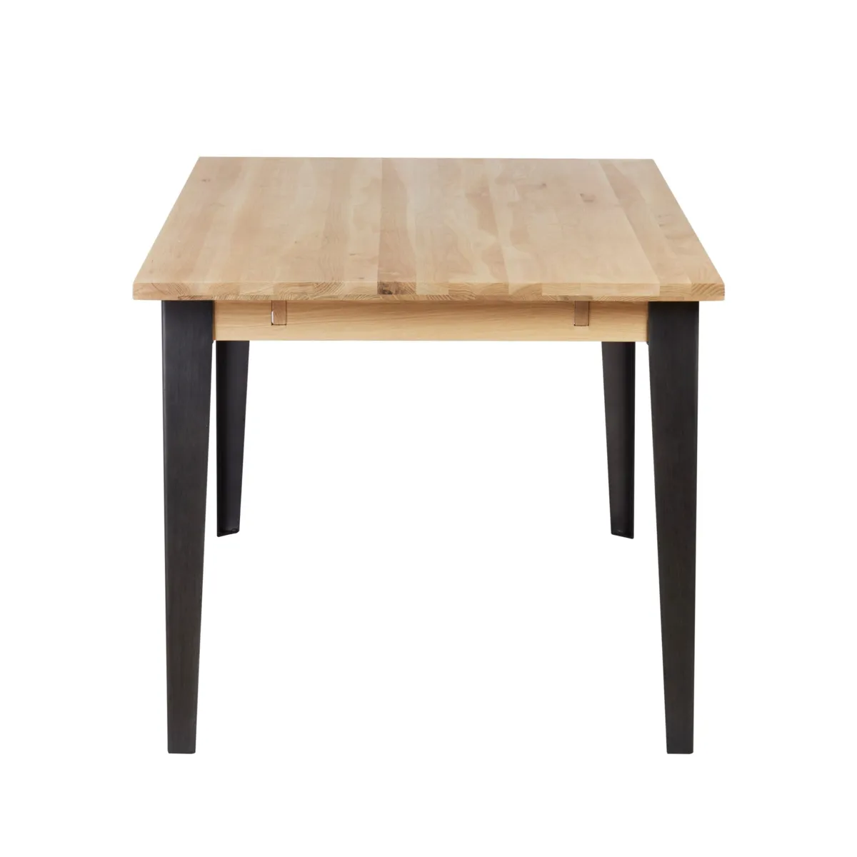 Tavolo rettangolare allungabile in rovere massiccio e metallo (160 cm) Bristol Naturale