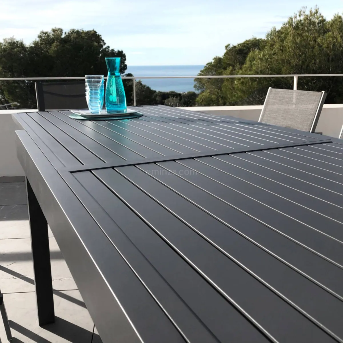Tavolo da giardino allungabile 8 posti Alluminio Murano (180 x 90 cm) - Grigio antracite 3