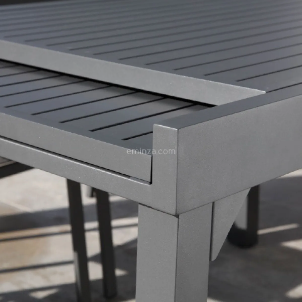 Tavolo da giardino allungabile 8 posti Alluminio Murano (180 x 90 cm) - Grigio antracite 4