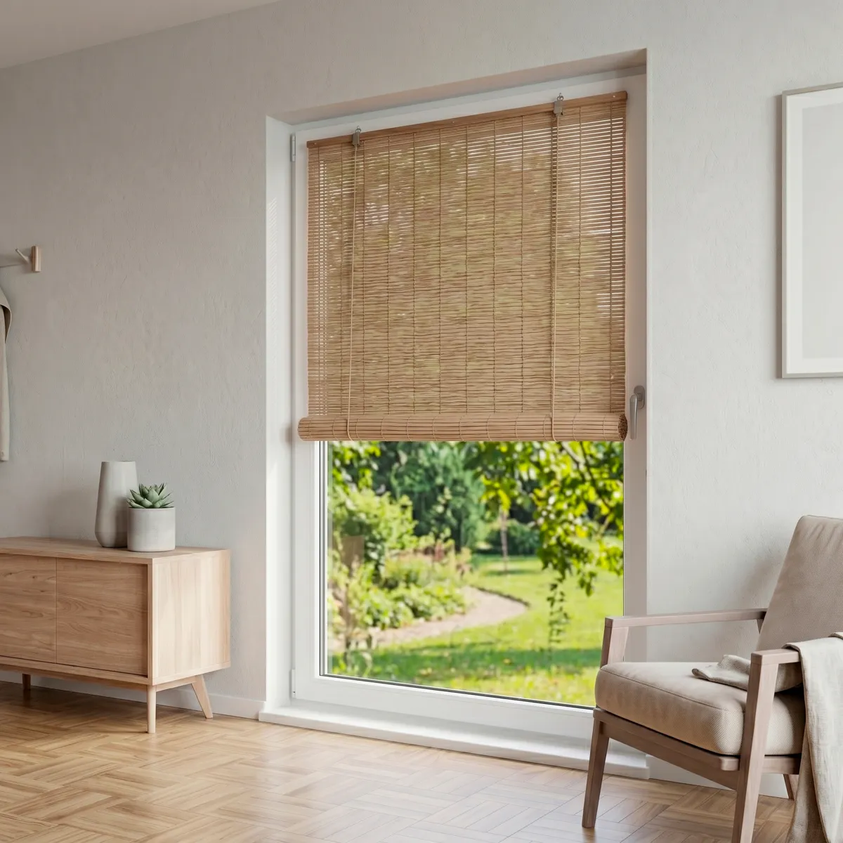 Tenda avvolgibile esterna effetto rattan (150 x 180 cm) Tanoa Beige