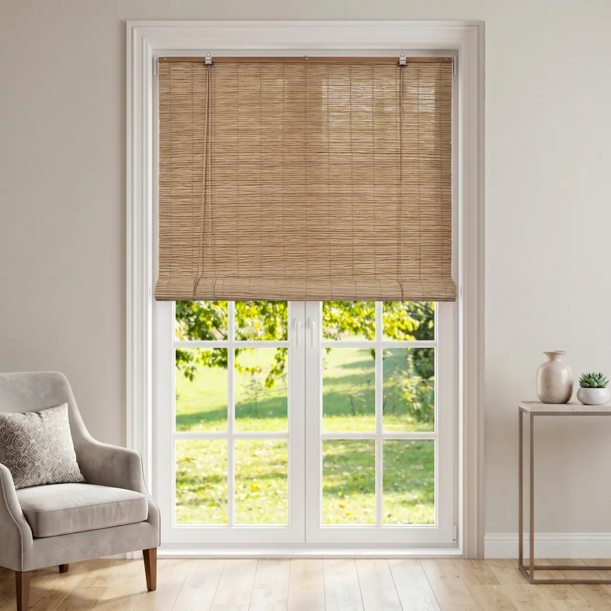Roterend buitenrolgordijn rotaneffect (120 x 180 cm) Tanoa Beige