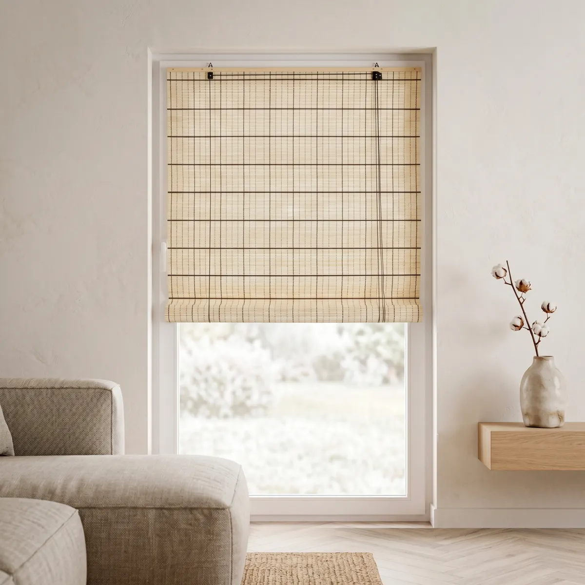 Tenda a rullo con bastoncini di bambù (90 x 180 cm) Bali Naturale