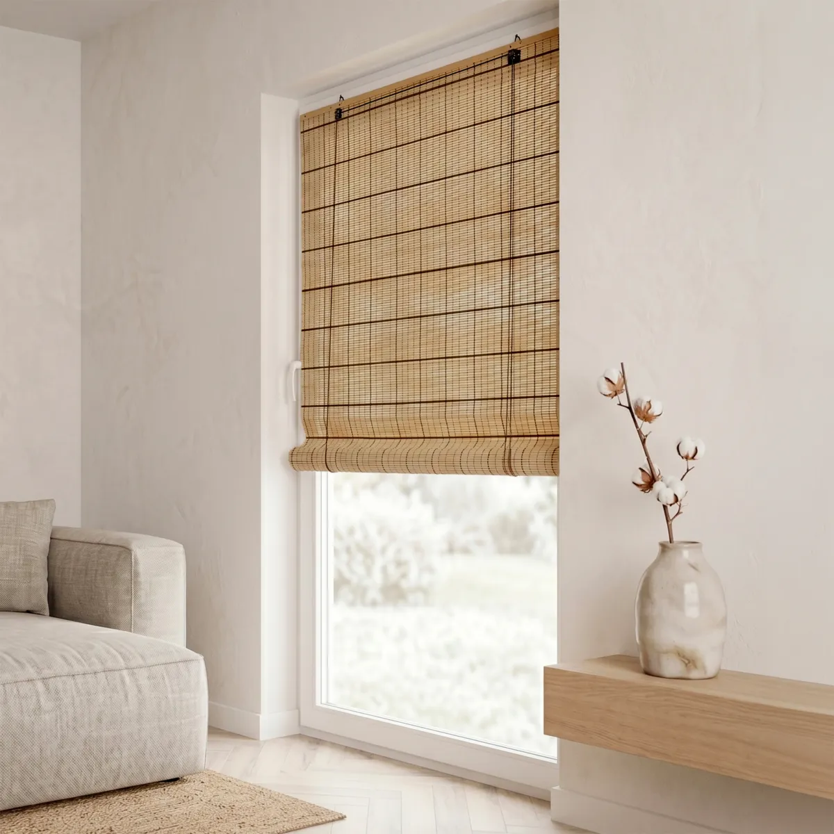 Tenda a rullo con bastoncini di bambù (90 x 180 cm) Bali Marrone