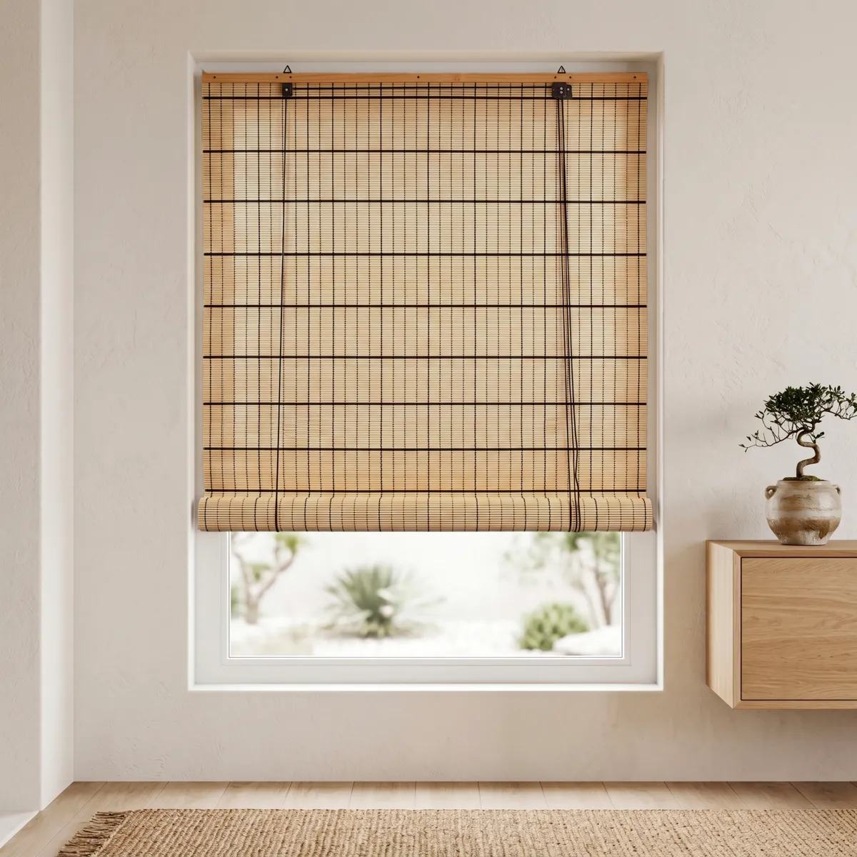 Tenda a rullo con bastoncini di bambù (120 x 180 cm) Bali Marrone