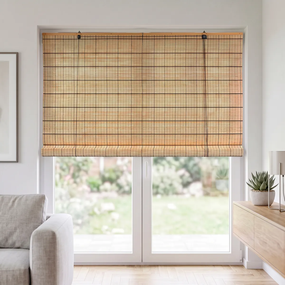 Tenda a rullo con bastoncini di bambù (150 x 180 cm) Bali Marrone