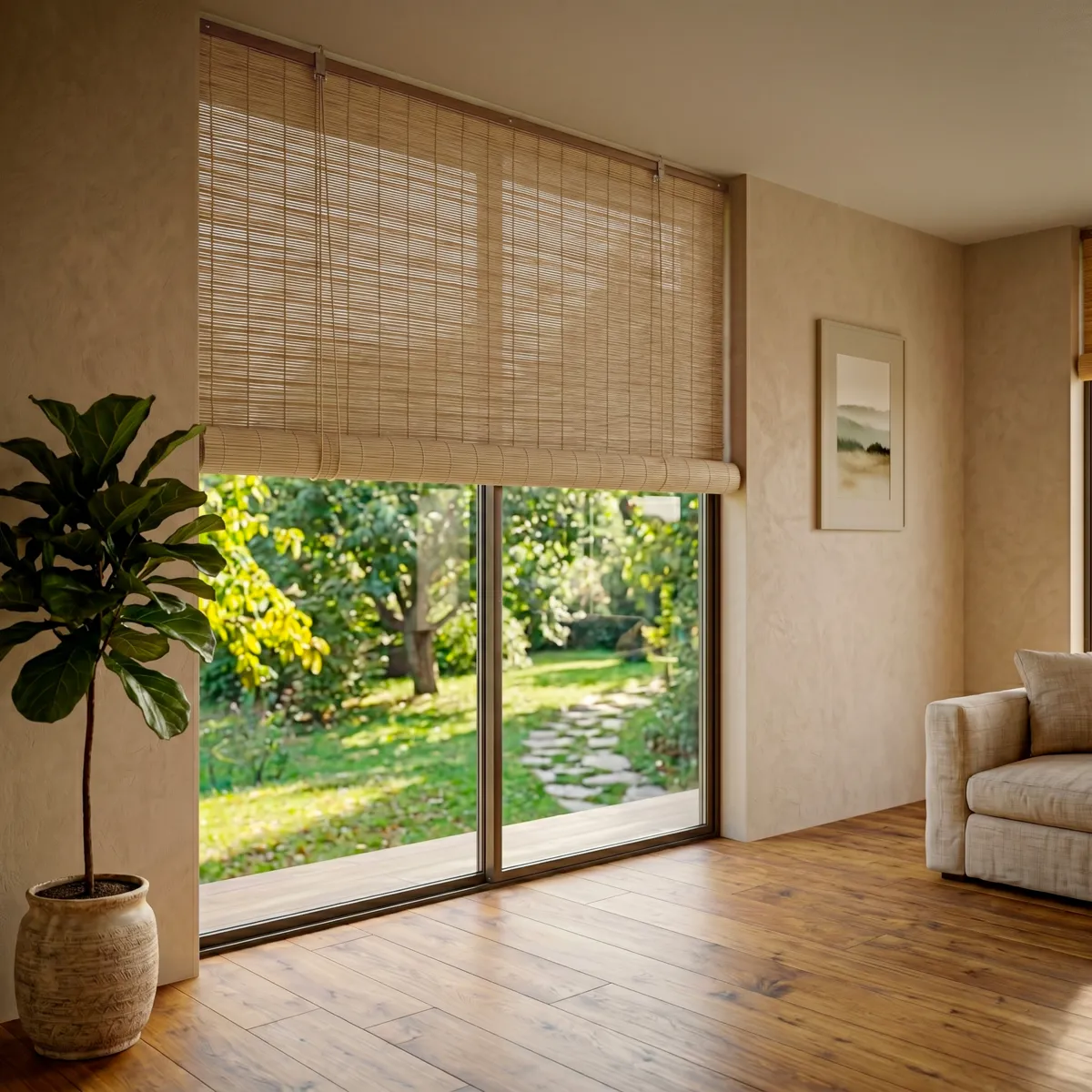 Buitenzonwering rotan effect (200 x 200 cm) Tanoa Beige